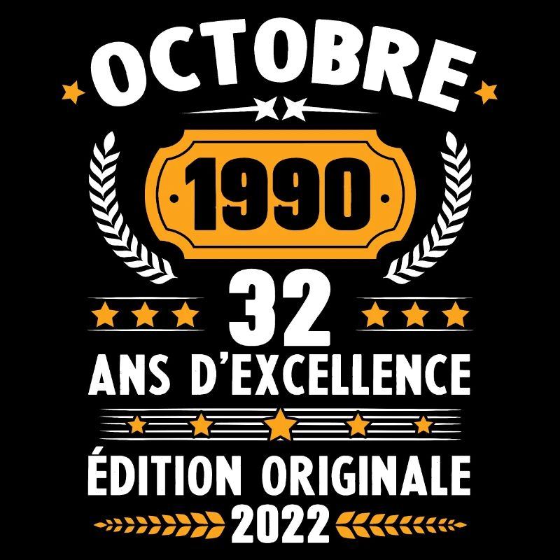 Cadeau D'anniversaire Rétro 32 Ans Octobre 1990