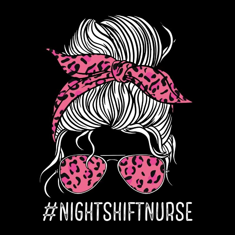 Nurse Night Shift Pink Leopard Nursing RN CNA