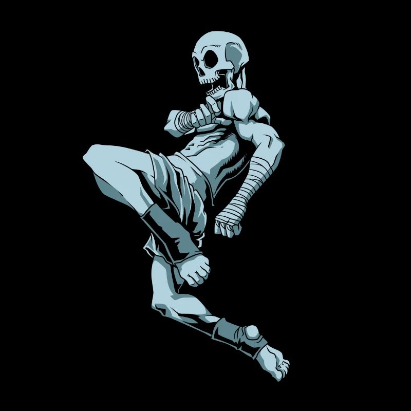 Flying Knee Skeleton - Muay Thai Skeleton