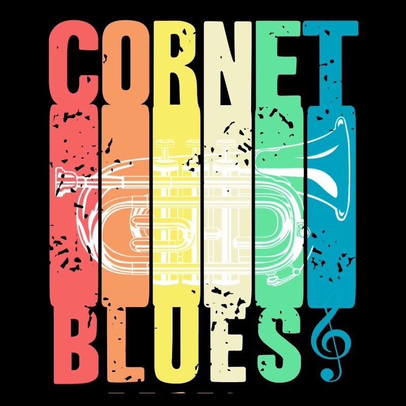 Retro Vintage Cornet BLUES Awesome Blues Lover