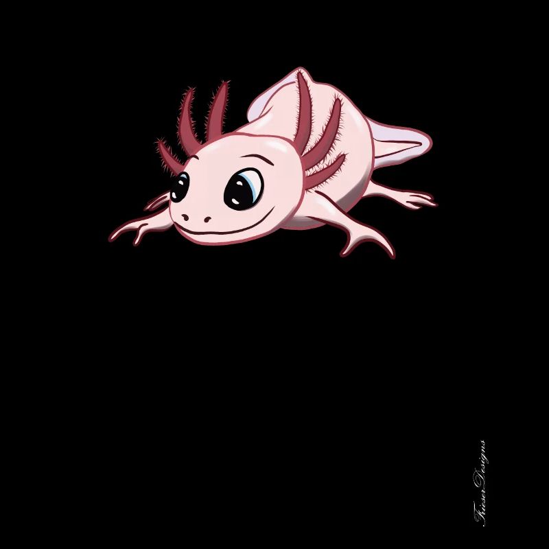 Salamandre à queue d’axolotl avec cœur amphibien à