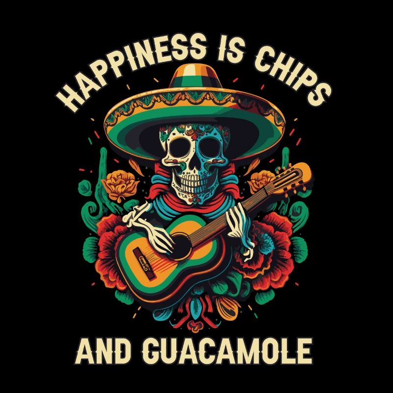 Happiness Is Chips and Guacamole Lover Avocado Veg