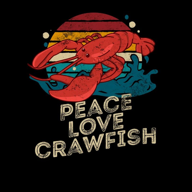 Retro Crawfish Boil Peace Love Crawfish Boiler