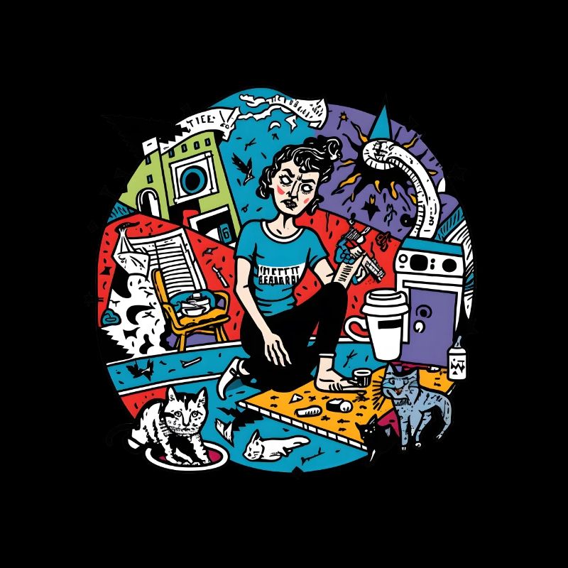 Scène du chaos des chats