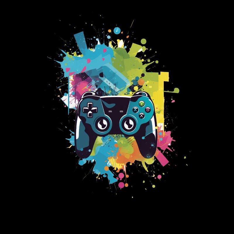 Abstract gaming controller with many colors