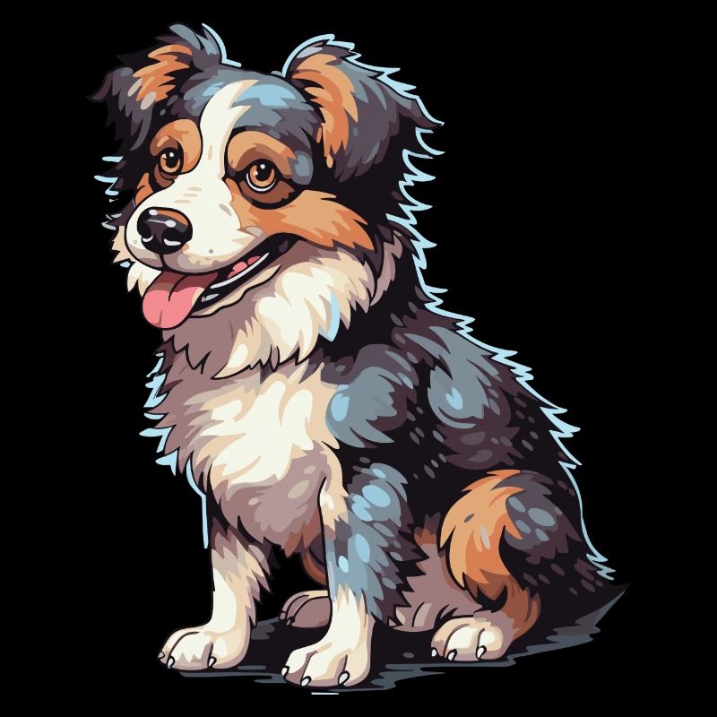 Un chiot brun gris blanc chien