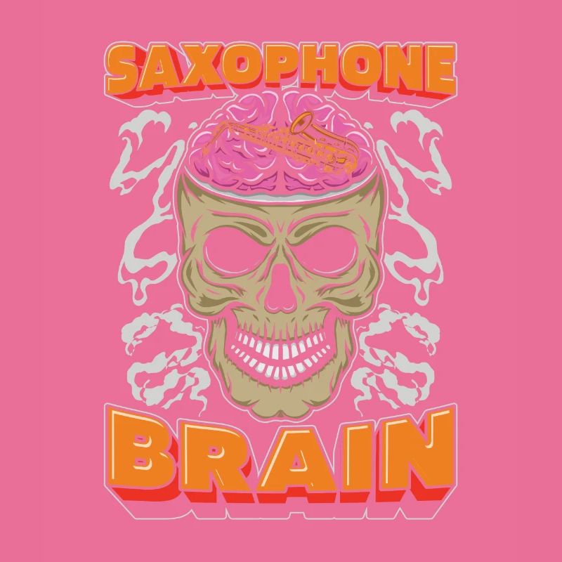 Saxophone Saxophone Skull Saxophone Brain