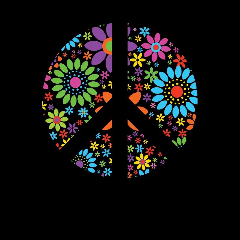 Retro Blumen Design Friedenszeichen Peace Zeichen