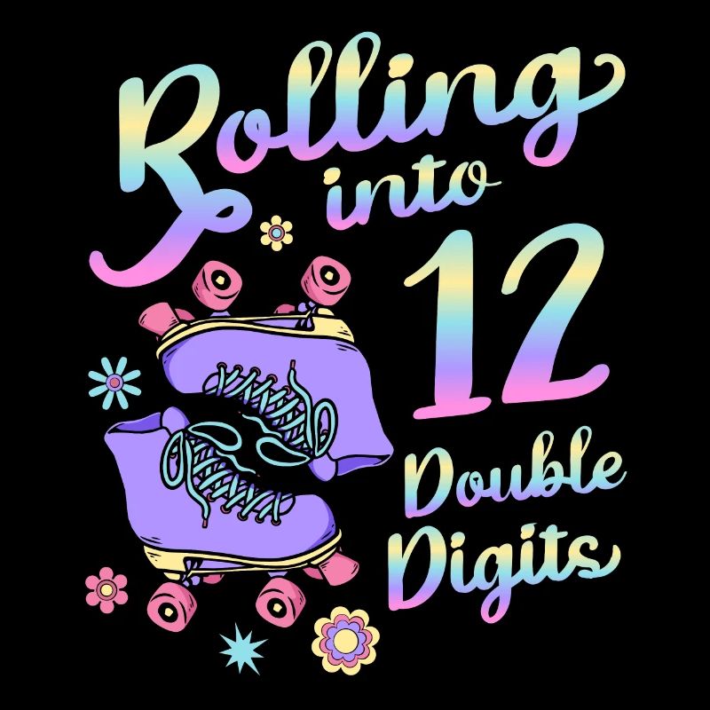 Rolling Into 12 Double Digits Floral Skaters 12.
