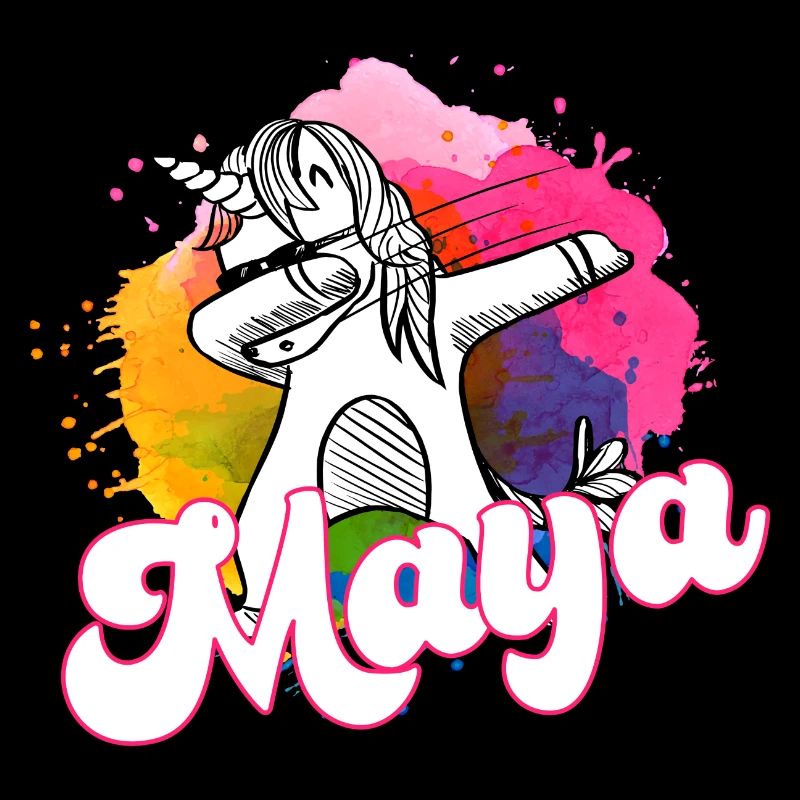 MAYA - Beautiful name with dabbing unicorn