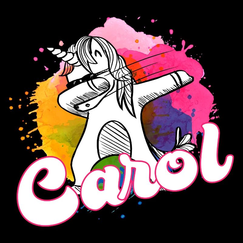 CAROL - Schöner Name mit dabbing Einhorn