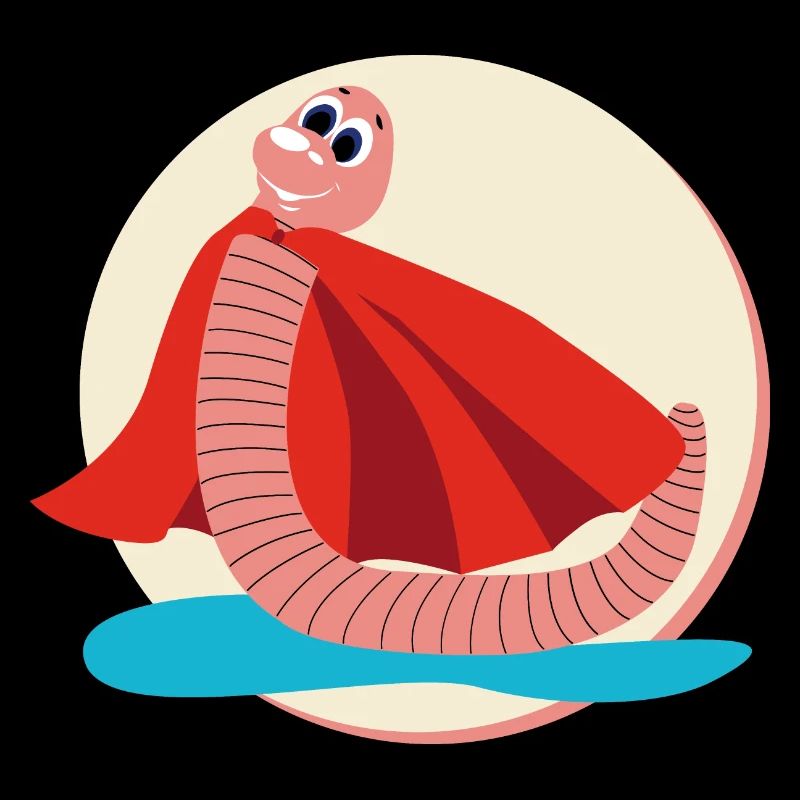 Superhero Earthworm Hero Cape Gift Idea