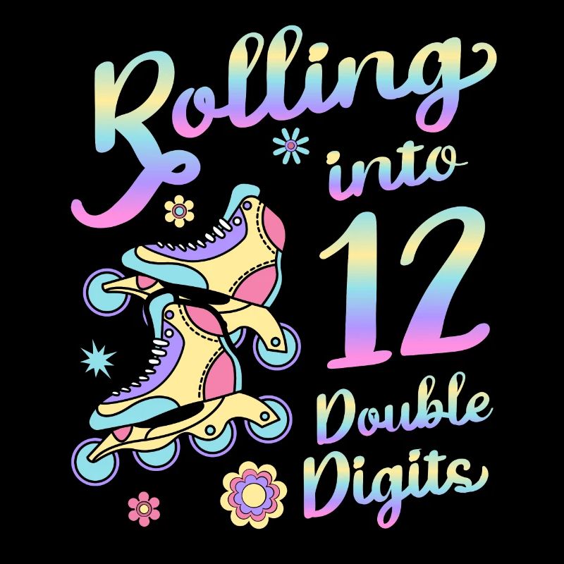 Rolling Into 12 Double Digits Floral Skaters 12.