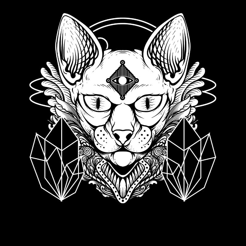 Sphynx Katze Nu Goth Occult Satanic
