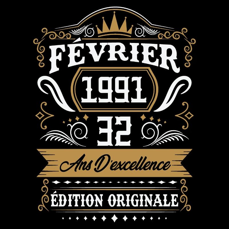 Février 1991 32 Ans Rétro Cadeau D'anniversaire