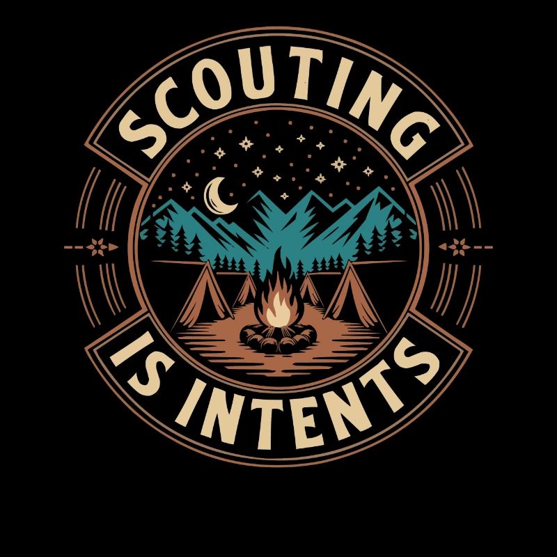 Chef scout Tente de camping autour d’un feu de camp
