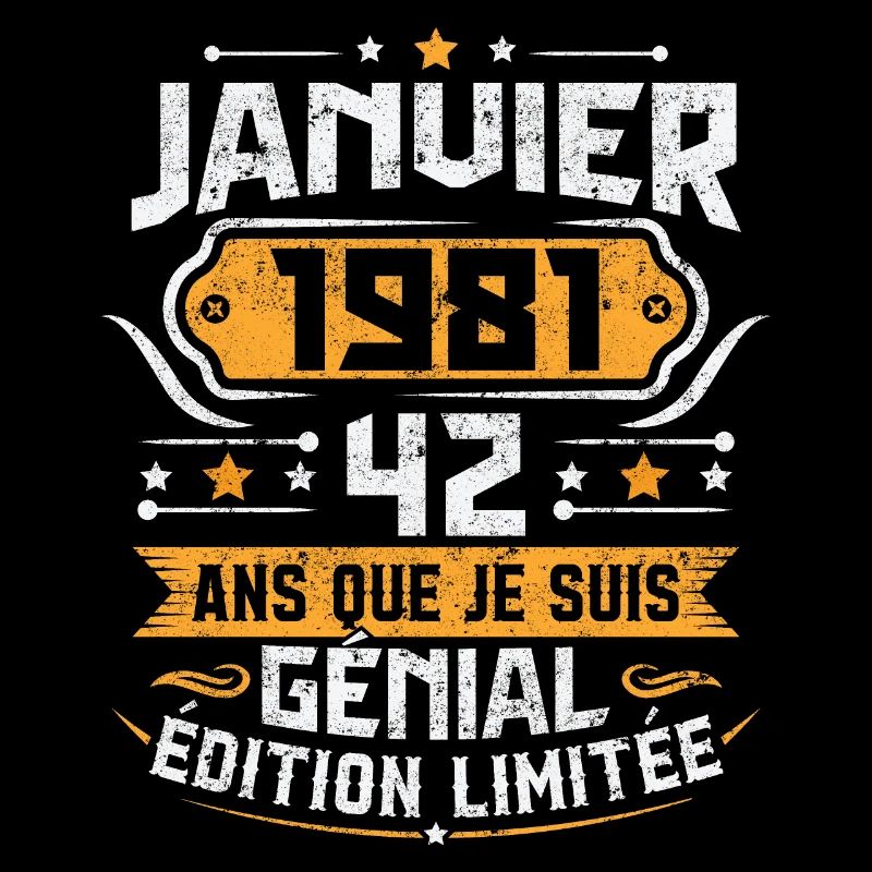 Rétro Cadeau D'anniversaire 42 Ans Janvier 1981