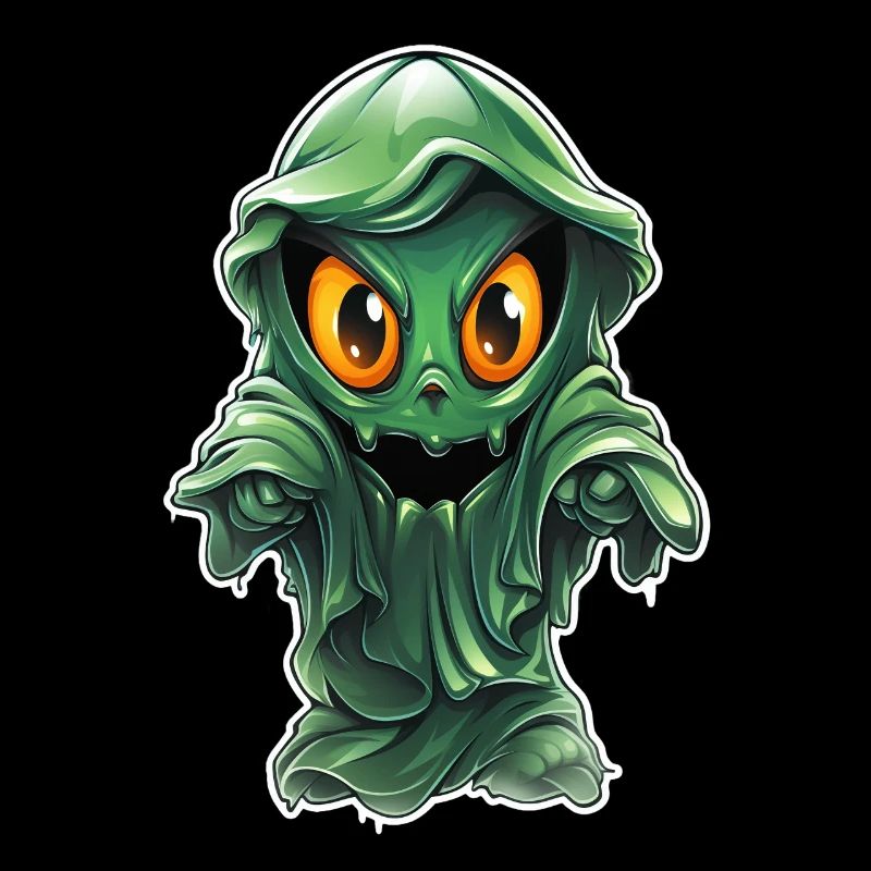 Ghost Lover Cartoon Style Halloween Ghost Spooky
