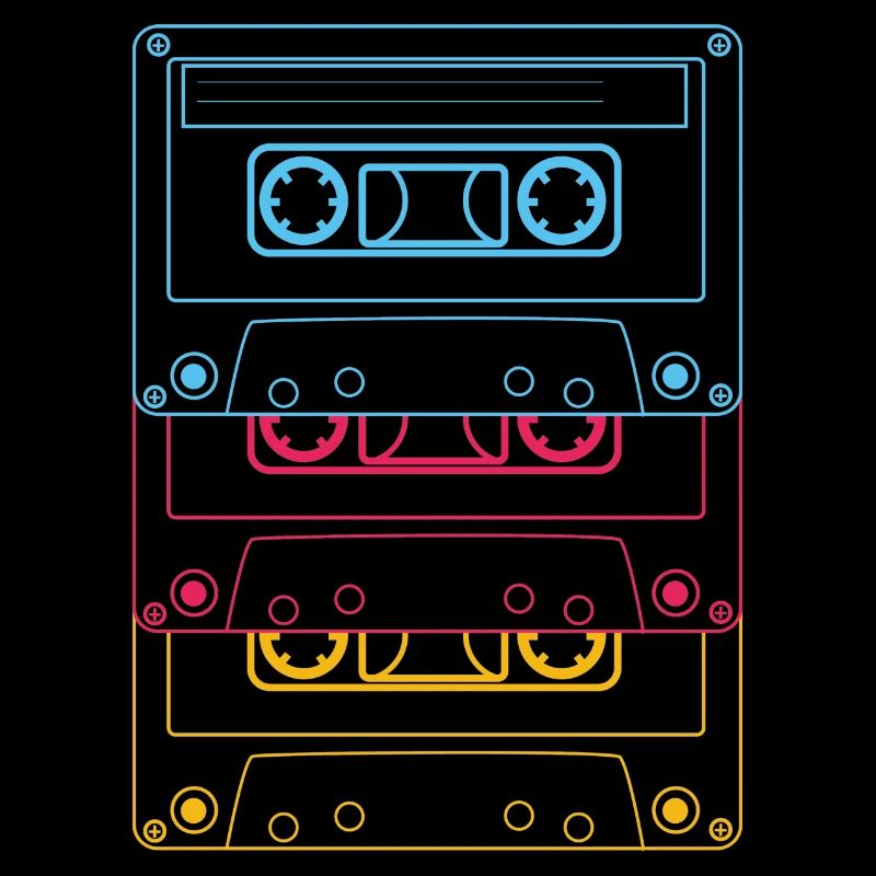 Rétro cassette de néon Old School Playlist