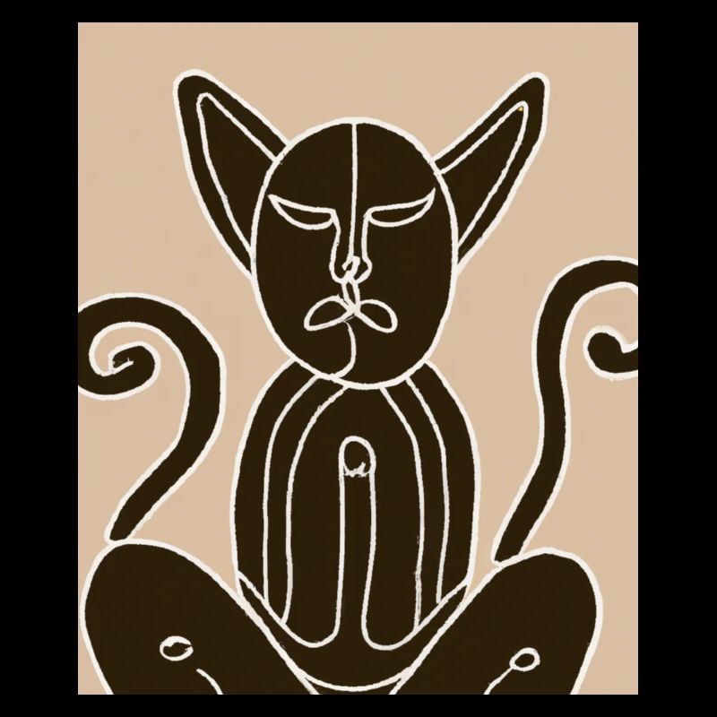 Portrait de chat Cubisme de chat Méditation