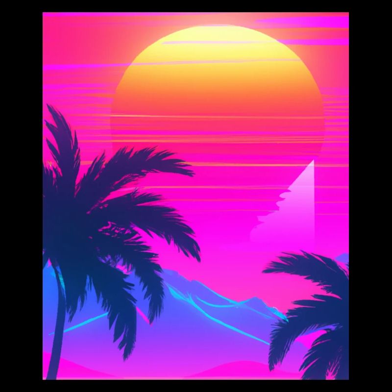 Synthwave Sun Hawaii Vaporwave Esthétique