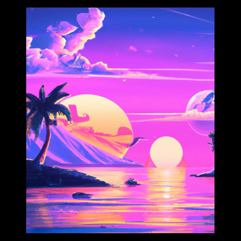 Synthwave Sun Hawaii Vaporwave Esthétique