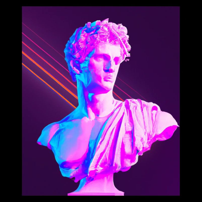 Vaporwave Statue Römische Büste