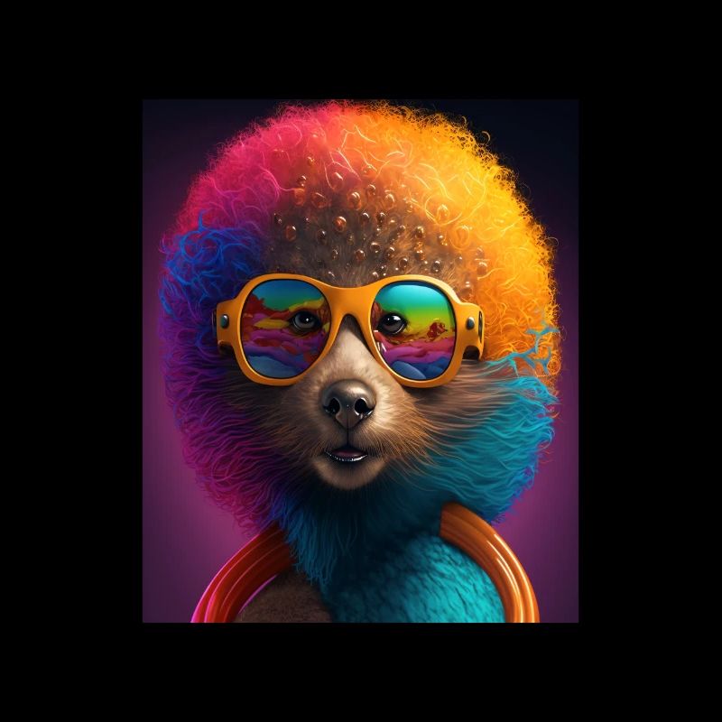 African Otter Pride Pop Art Black Afro Otter