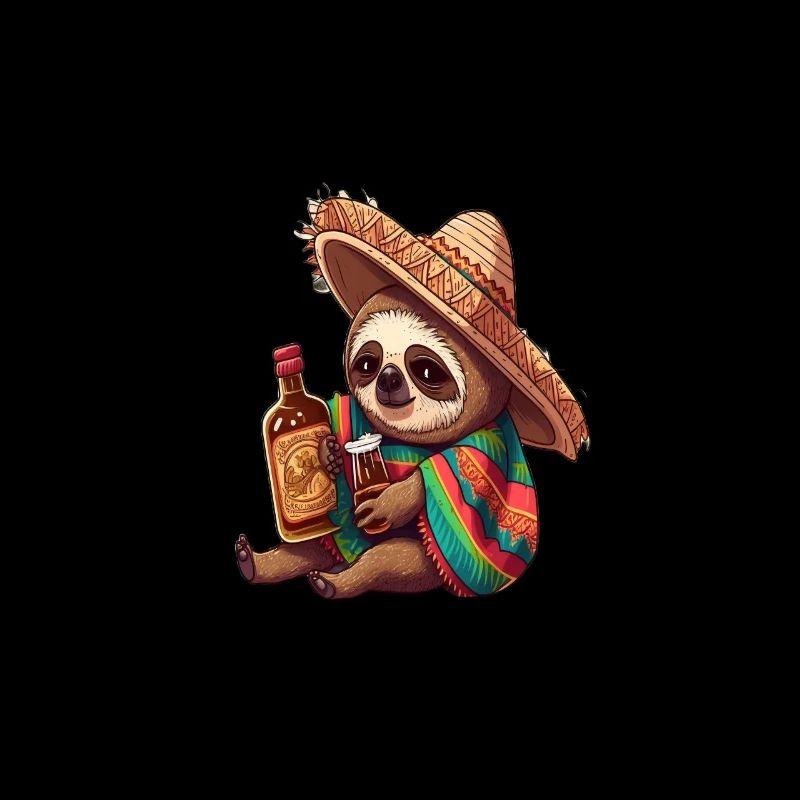 Cute Sloth Animal Owners Drunk Mexican Sloth