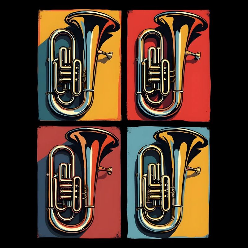 Eufonium Euphonium Blechbläser Retro Art Vintage