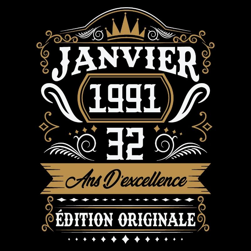 Janvier 1991 32 Ans Rétro Cadeau D'anniversaire