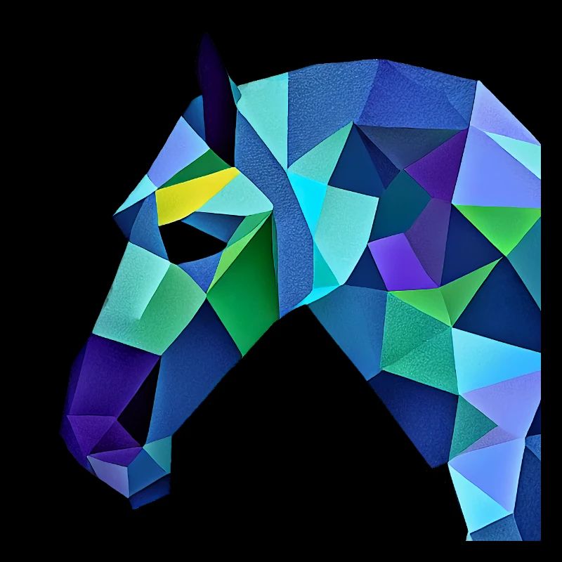 Tête de cheval dans des couleurs abstraites de style polygonal