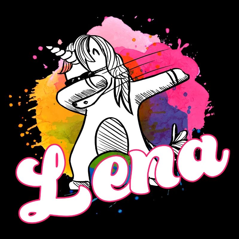 LENA - Beau nom avec dabbing licorne