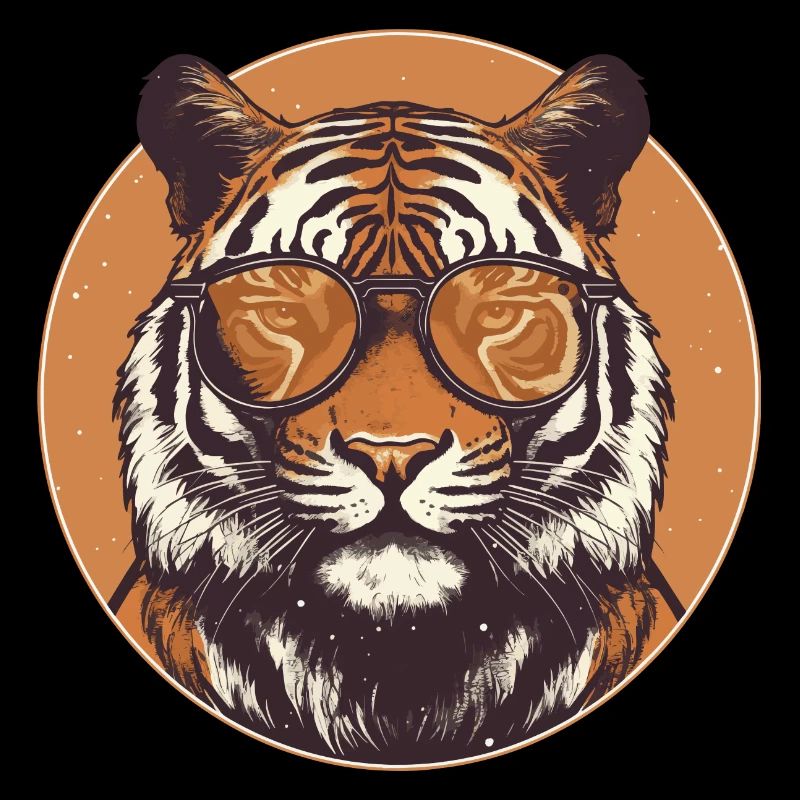 Tiger mit Sonnenbrille, Raubtier, Dschungelkatze