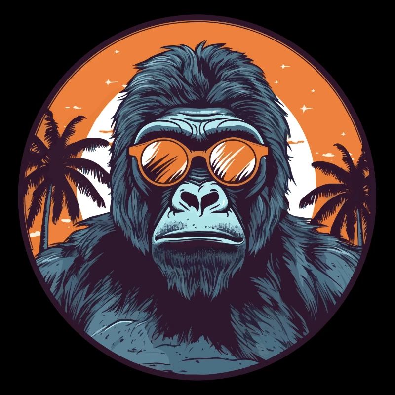 Gorilla mit Sonnenbrille, Affe, Primat