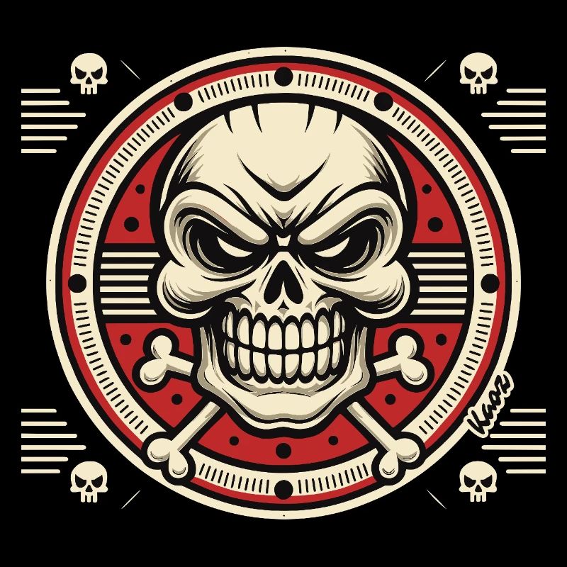 Skull Emblem with Crossed Bones