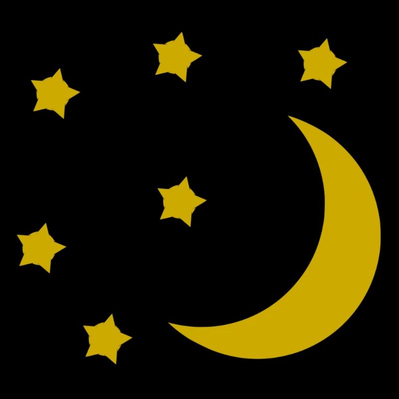 Moon and stars