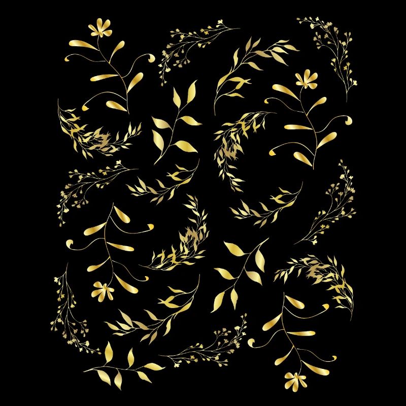 Motif or fleurs feuilles élégant doré noble