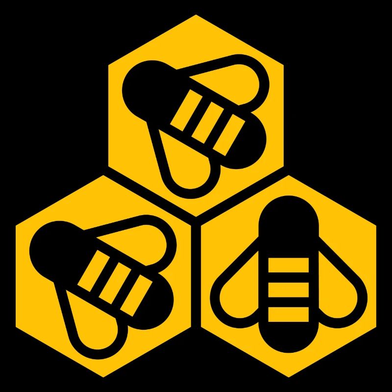 Bees in honeycombs. Beekeeper Symbol