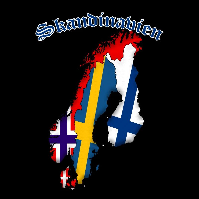 Scandinavia map outline flag