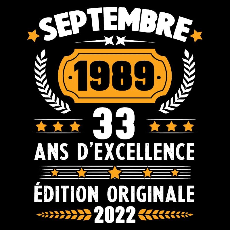 Cadeau D'anniversaire Rétro 33 Ans Septembre 1989