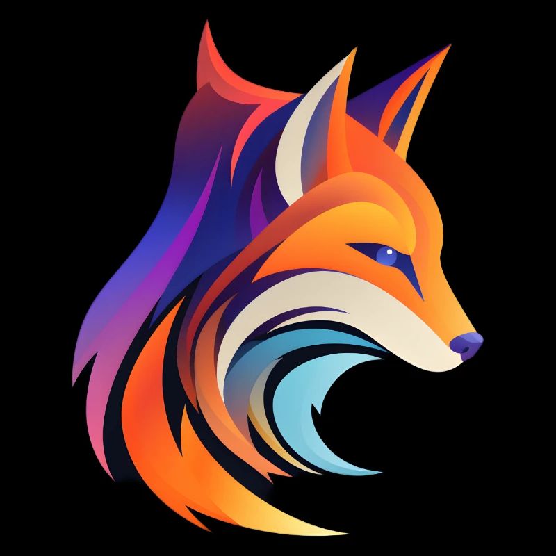 Fox Abstract Art - Minimaliste Faune