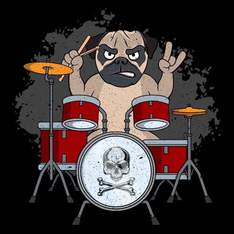 Pug on drums