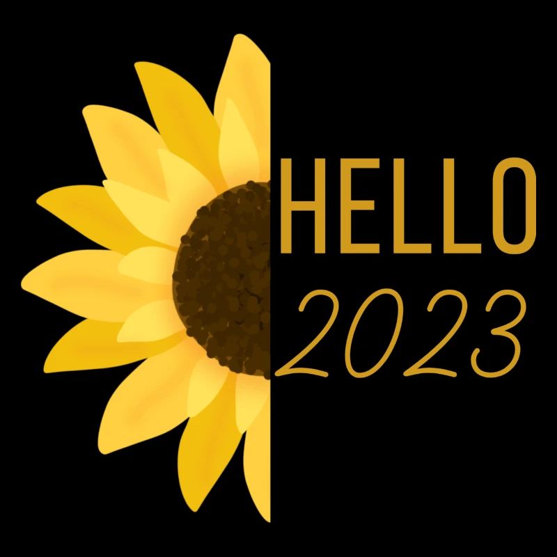 Sonnenblume Hallo 2023 Willkommen 2023 Neujahrsgeschenk