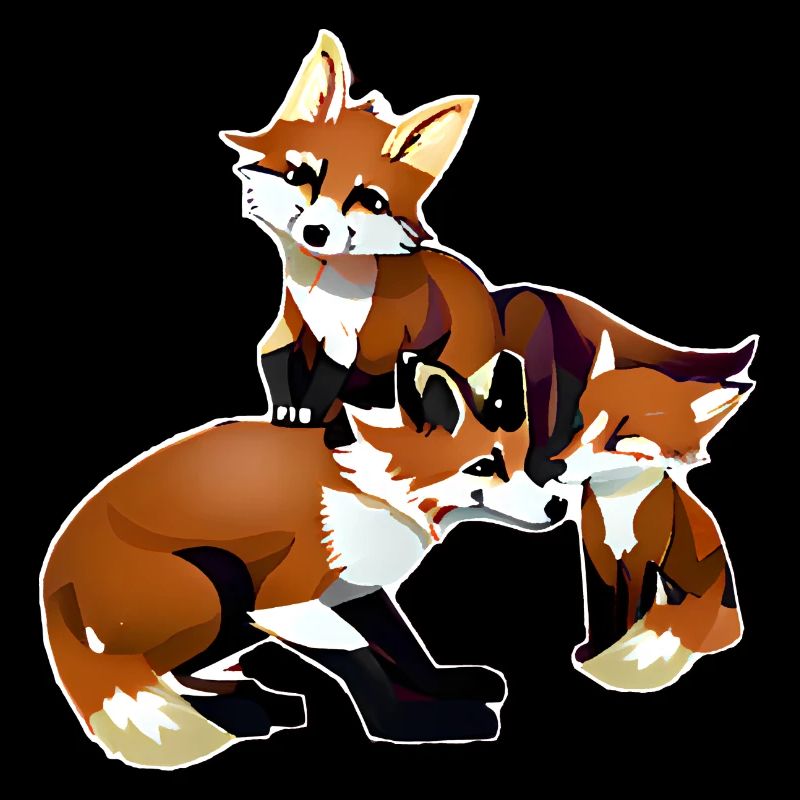 Fuchs mit Jungen