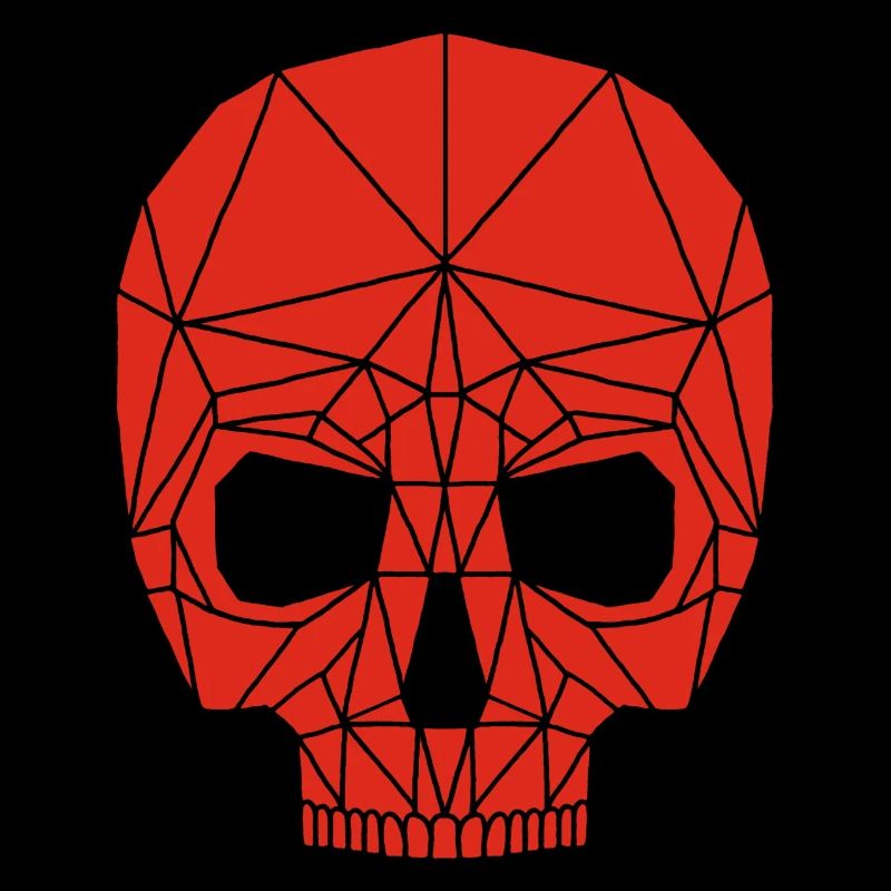 Red robotic skull