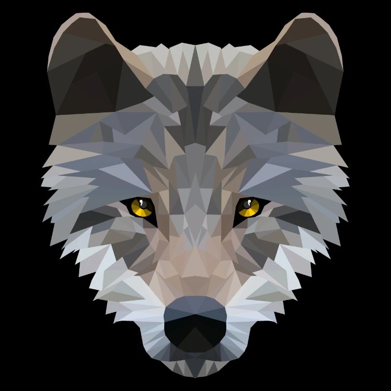 Wolfkopf -Low Poly Art.
