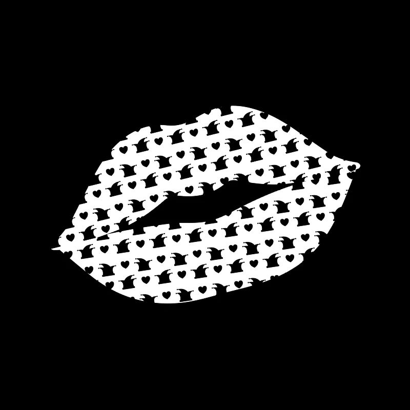 Kissing Lips Carnival | Black White Pattern