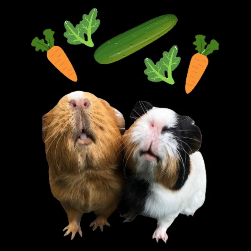 Meerschweinchen und Veggies Bild Geschenkidee