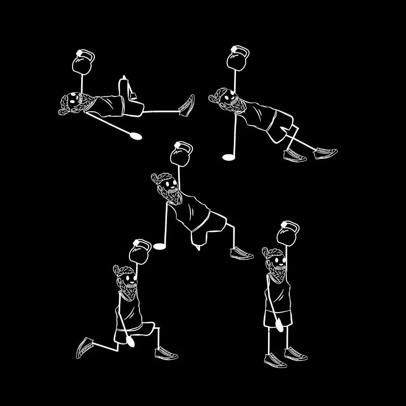 Gym Kettlebell workout turkish get up